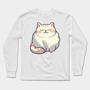 Chubby sleepy cat Long Sleeve T-Shirt